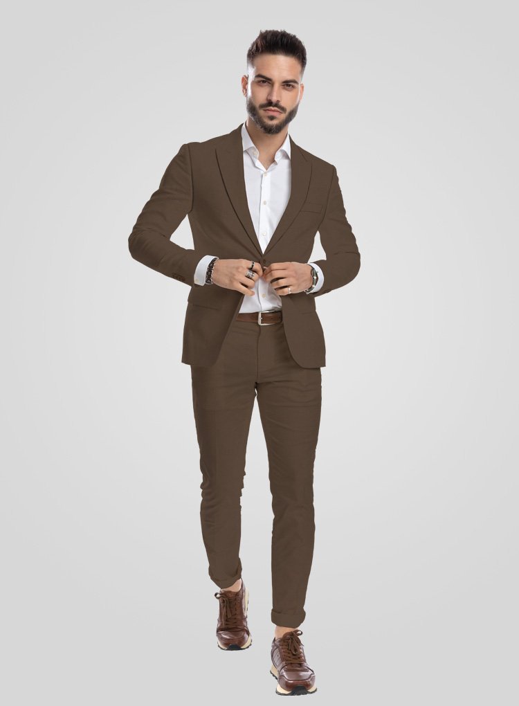 228 Warm Brown Stretch Chino Suit