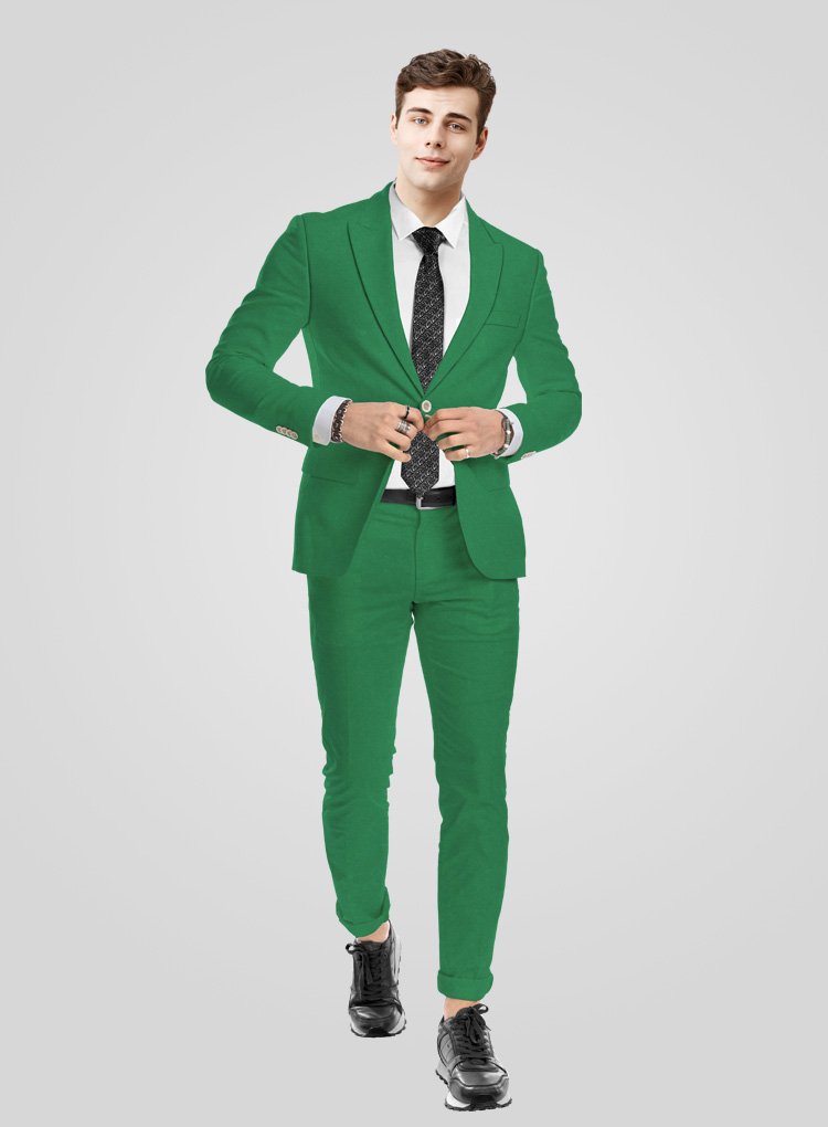 288 Earthy Medium Green Corduroy Suit