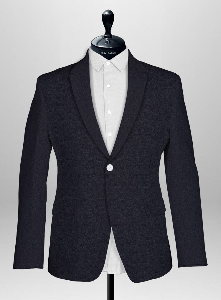 015 Deep Toned Dark Indigo Tweed Jacket