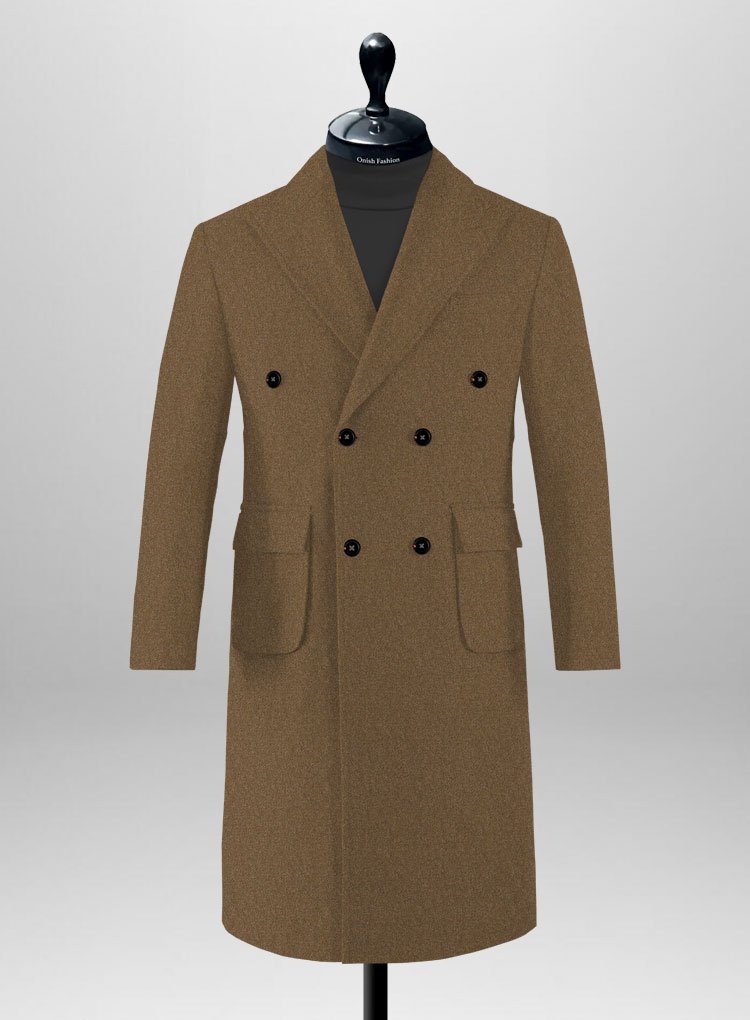 022 Earthy Dolce Brown Tweed Overcoat