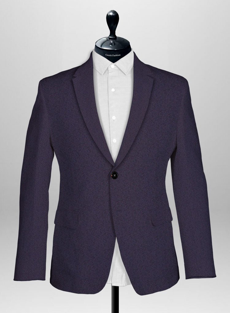 040 Artistic Deep Blue Herringbone Tweed Jacket