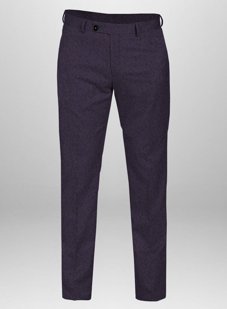 040 Artistic Deep Blue Herringbone Tweed Trouser