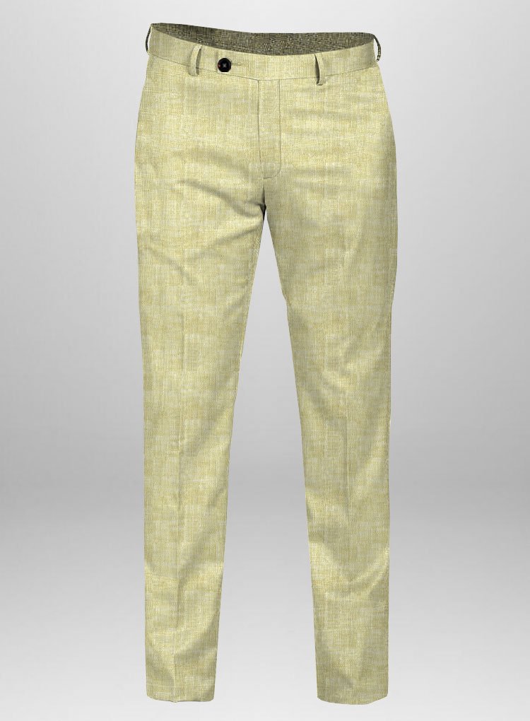205 Immaculate Italian Prato Khaki Linen Trousers