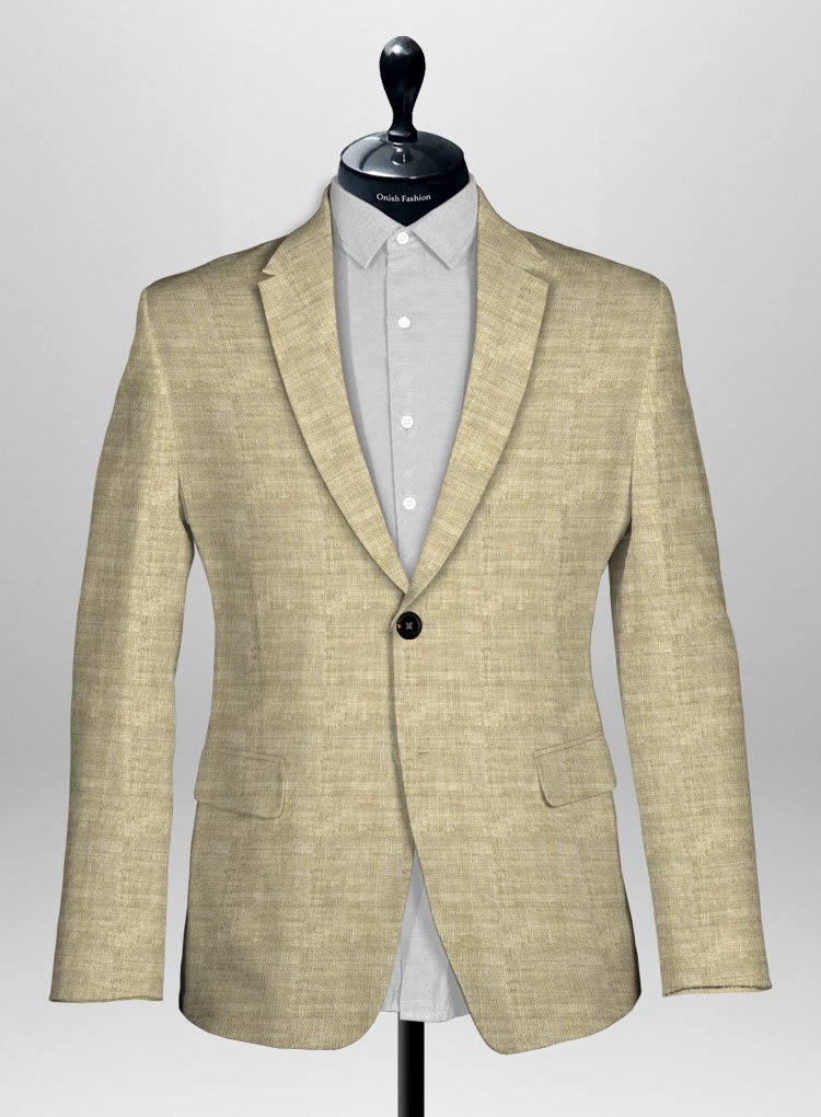 215 Poised Italian Prato Brown Dobby Linen Jacket