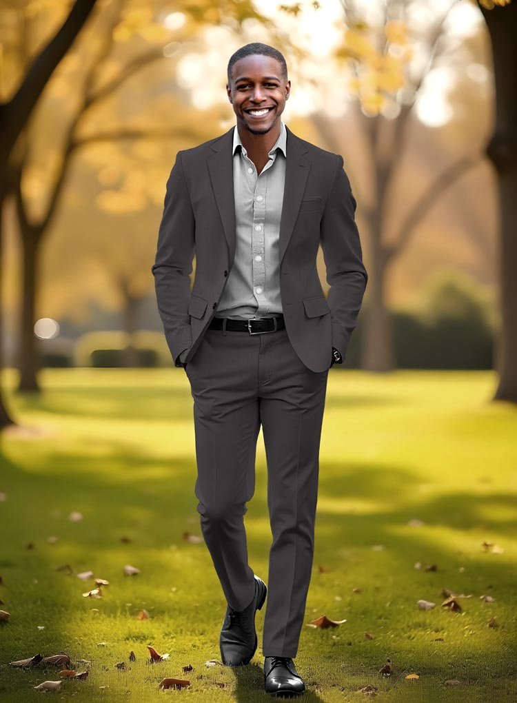 238 Urban Stretch Summer Chino Gray Suit