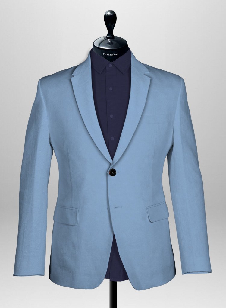 251 Misty Ice Blue Napoli Stretch Light Weight Cotton Jacket