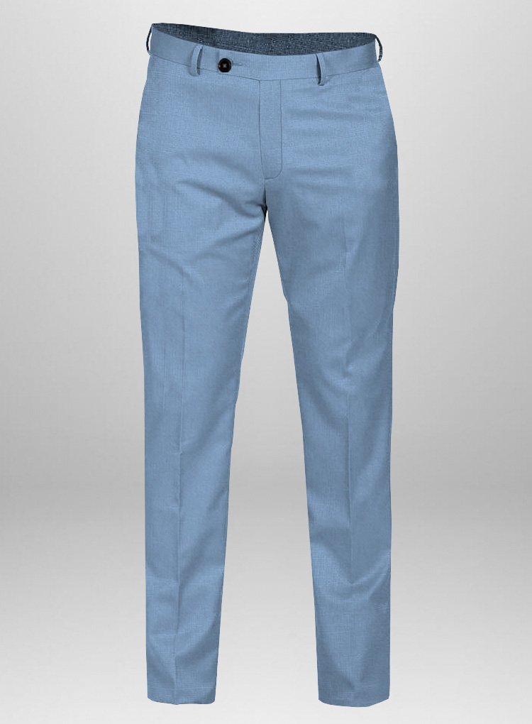 251 Misty Ice Blue Napoli Stretch Light Weight Cotton Trouser