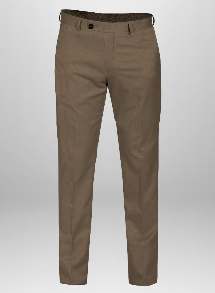 256 Soft Neutral Khaki Feather Cotton Canvas Stretch Trouser