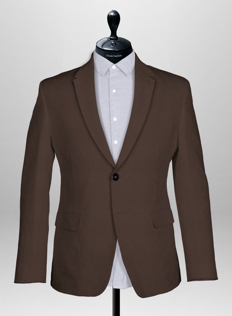 278 Coffee Toned Stretch Summer Brown Chino Jacket