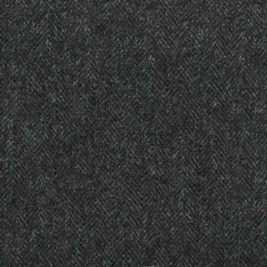 Italian Largo Herringbone Dark Green Tweed